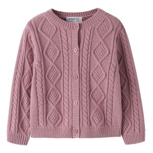 name it Strickjacke Zopfmuster - Lilas