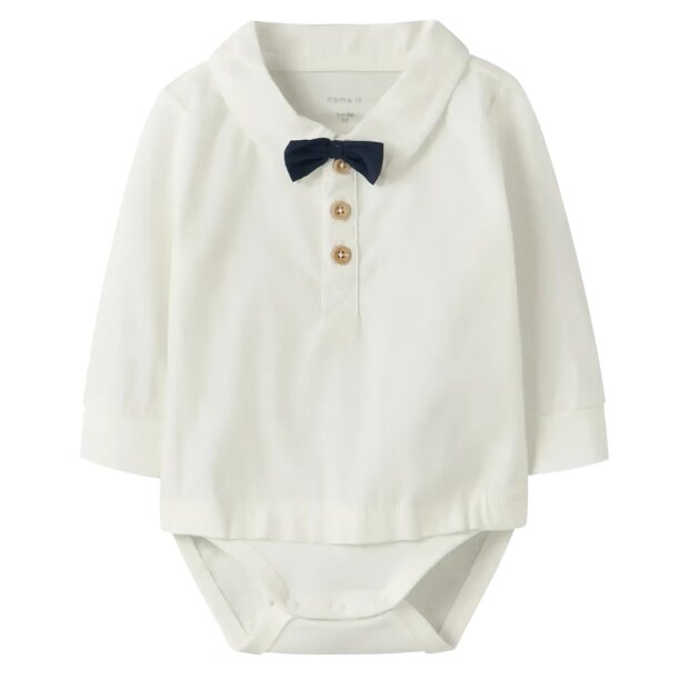 name it Langarm Body mit Fliege - cloud dancer