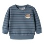 name it - Baby angerauter Pullouver Streifen - Fuchs Blue Mirage