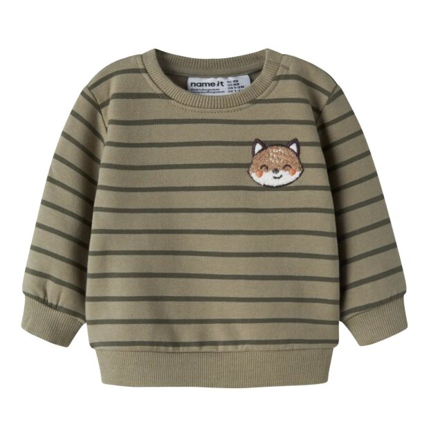 name it - Baby angerauter Pullouver Streifen - Fuchs Mermaid