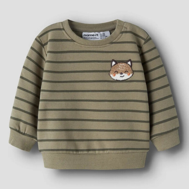 name it - Baby angerauter Pullouver Streifen - Fuchs Mermaid
