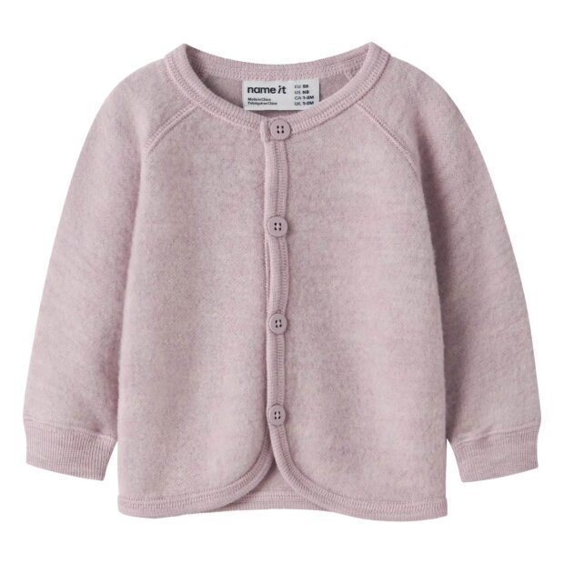 name it - 100% Merinowolle Baby Cardigan Jacke - Violet Ice