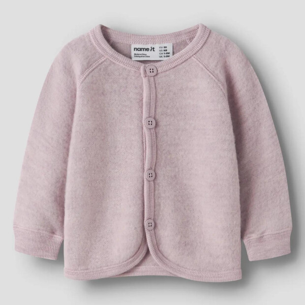 name it - 100% Merinowolle Baby Cardigan Jacke - Violet Ice