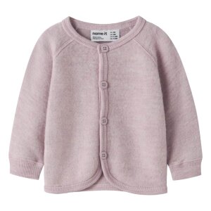 name it - 100% Merinowolle Baby Cardigan Jacke - Violet Ice