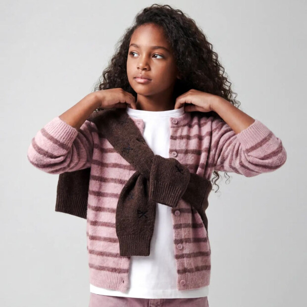 name it Strickjacke Streifen - Lilas Wild Ginger