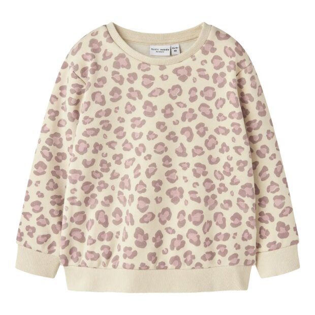 name it angerauter Fleece Pullover Leopard Summer Sand Leo