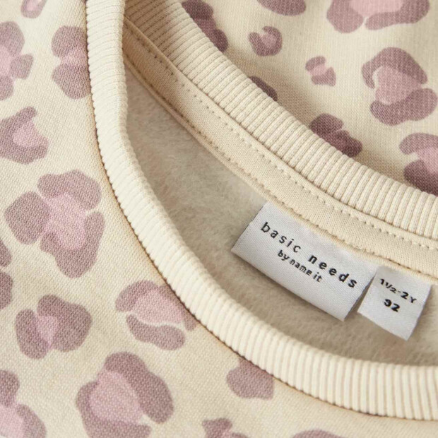 name it angerauter Fleece Pullover Leopard Summer Sand Leo