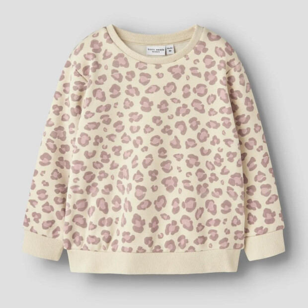 name it angerauter Fleece Pullover Leopard Summer Sand Leo