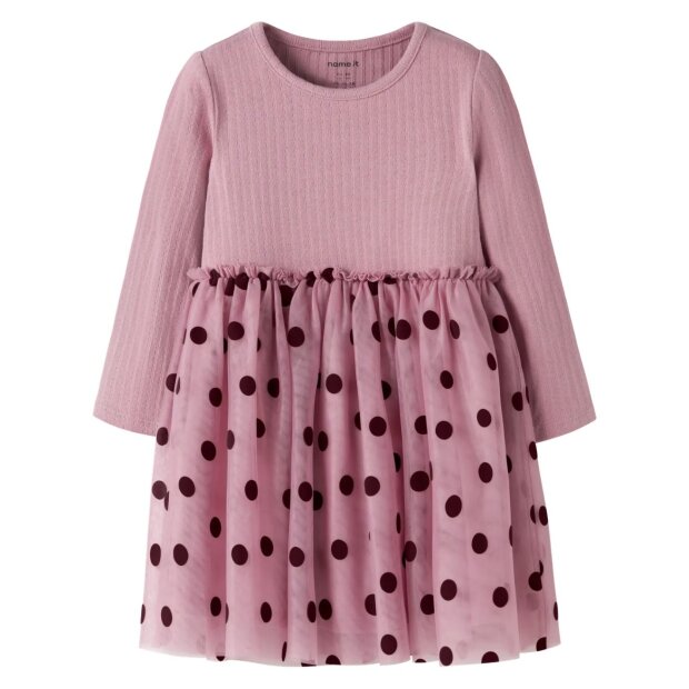 name it Kleid mit Tüll Pünktchen Lilas