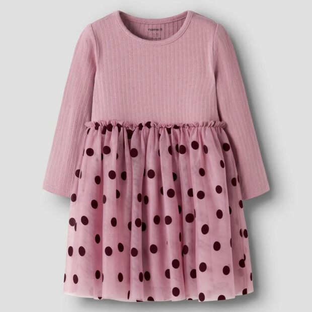 name it Kleid mit Tüll Pünktchen Lilas