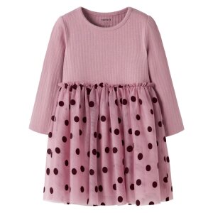 name it Kleid mit Tüll Pünktchen Lilas