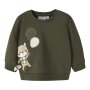 name it - Baby angerauter Pullover Fuchs - Olive Night