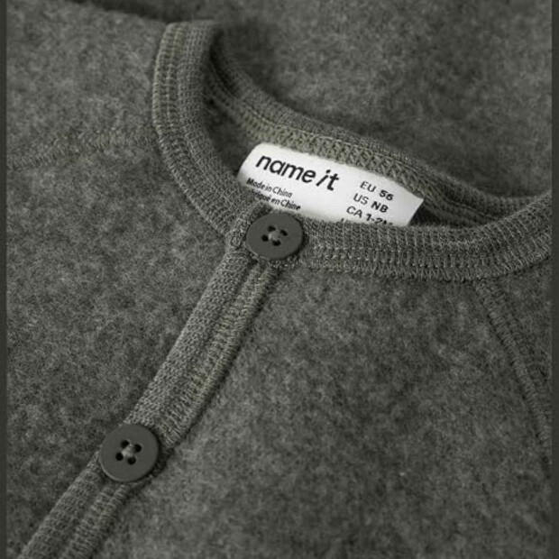name it - 100% Merinowolle Baby Cardigan Jacke - Mulled Basil
