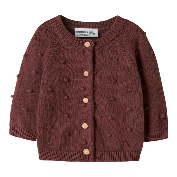name it - Baby Strickjacke Punkte Wild Ginger