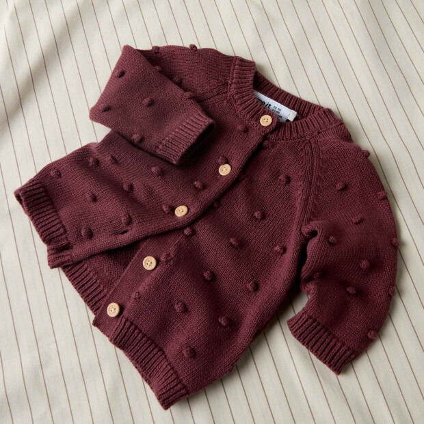 name it - Baby Strickjacke Punkte Wild Ginger