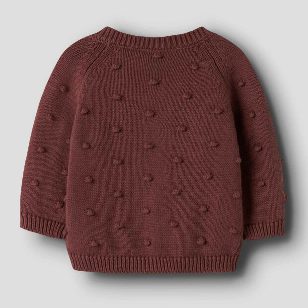 name it - Baby Strickjacke Punkte Wild Ginger