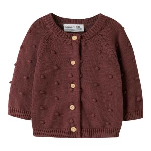 name it - Baby Strickjacke Punkte Wild Ginger