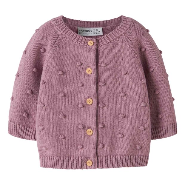name it - Baby Strickjacke Punkte Lilas