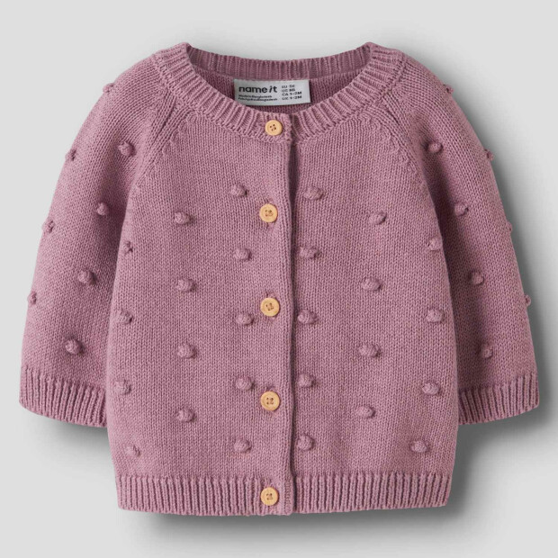 name it - Baby Strickjacke Punkte Lilas