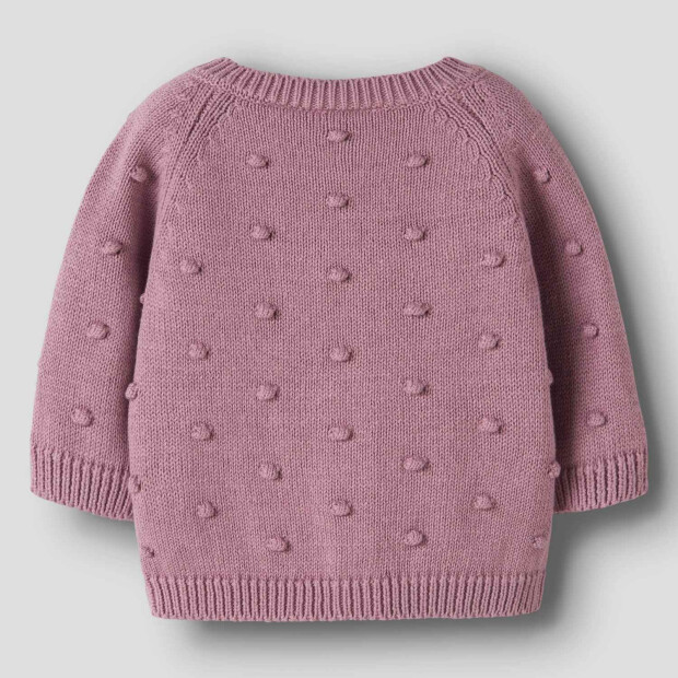 name it - Baby Strickjacke Punkte Lilas