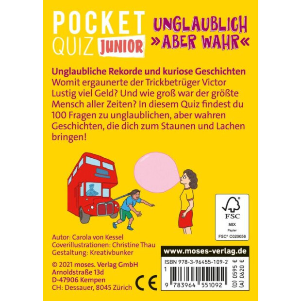 moses Pocket Quiz junior - Unglaublich, aber wahr