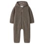 name it - 100% Merinowolle Baby Overall mit Kapuze - Morel