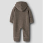 name it - 100% Merinowolle Baby Overall mit Kapuze - Morel