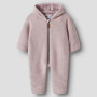 name it - 100% Merinowolle Baby Overall mit Kapuze - Violet Ice