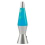 iTotal Lava Lampe Spaceship LED - mit silbernem Sockel, blauer Flüssigkeit und weißem Wachs
