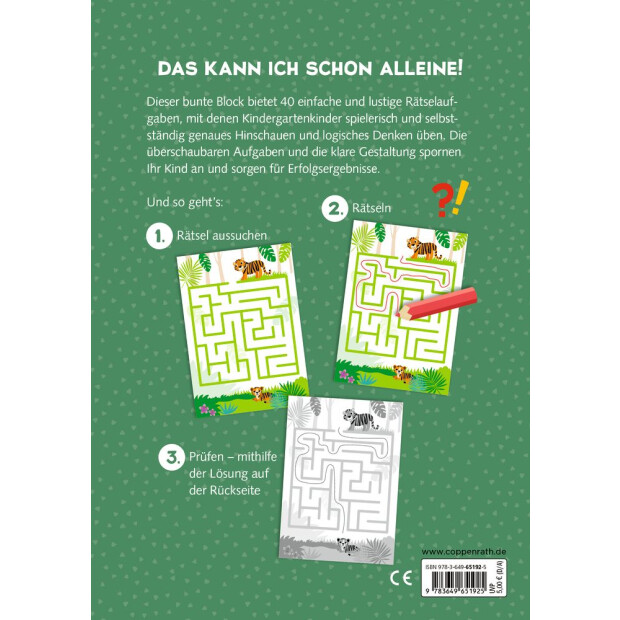 Coppenrath Mein kunterbunter Kindergartenblock: Rätsel ohne Text (Wilde Tiere)