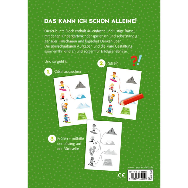 Coppenrath Mein kunterbunter Kindergartenblock: Rätsel ohne Text (Sport)