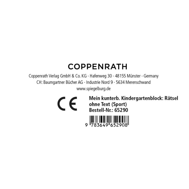 Coppenrath Mein kunterbunter Kindergartenblock: Rätsel ohne Text (Sport)