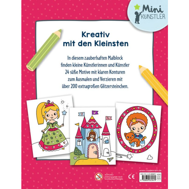 Coppenrath Mein erster Malblock mit Glitzersteinchen Zauberprinzessin (Mini-Künstler)