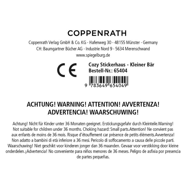 Coppenrath Cozy Stickerhaus - Kleiner Bär