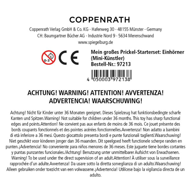 Coppenrath Mein großes Prickel-Starterset: Einhörner (Mini-Künstler)