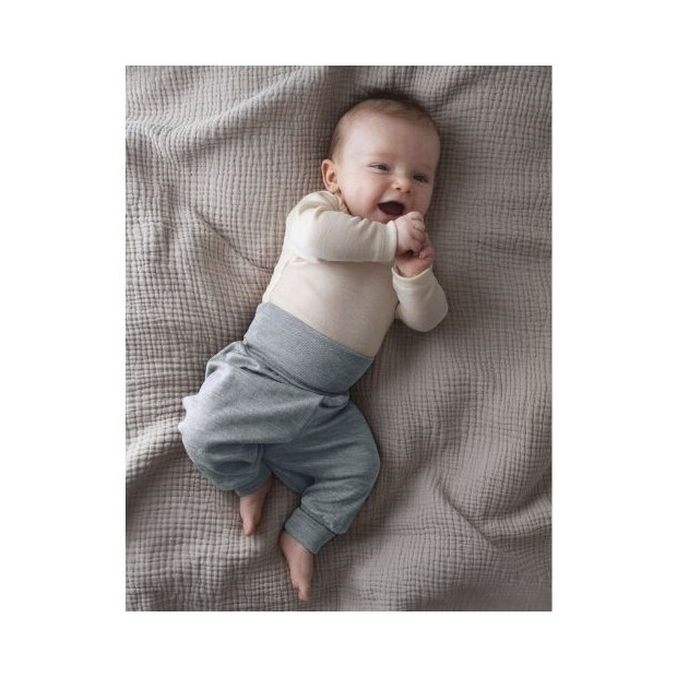 Engel Natur Wolle Seide Baby Hose mit Nabelbund, GOTS - bergblau