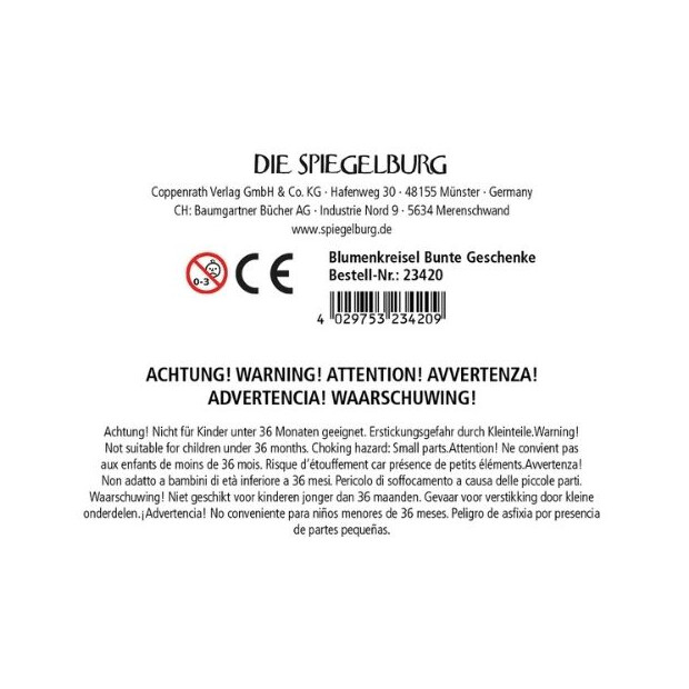 Coppenrath Die Spiegelburg Blumenkreisel  - Bunte Geschenke