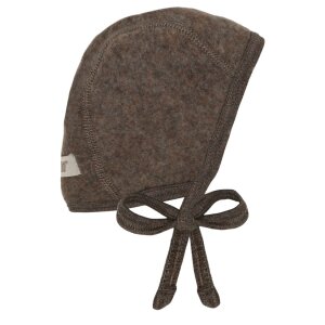 HUTTEliHUT 100% Wolle Baby-Häubchen - Brown Melange