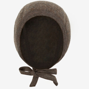 HUTTEliHUT 100% Wolle Baby-Häubchen - Brown Melange