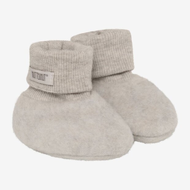 HUTTEliHUT 100% Wolle Baby-Footies - Camel Melange