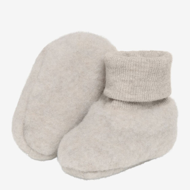 HUTTEliHUT 100% Wolle Baby-Footies - Camel Melange