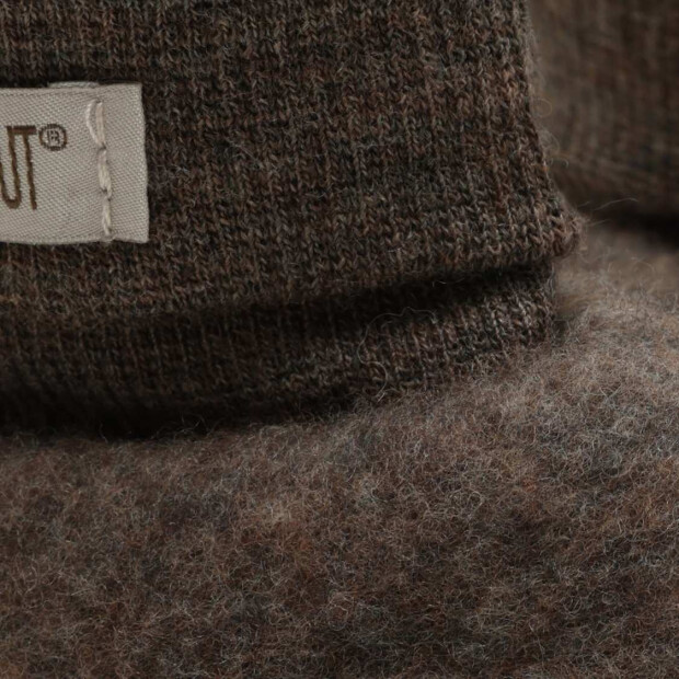 HUTTEliHUT 100% Wolle Baby-Footies - Brown Melange
