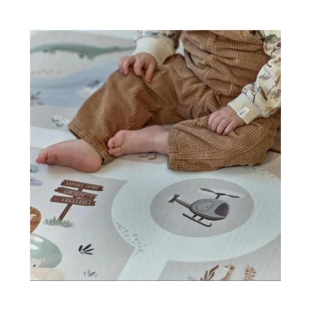 Little Dutch Teppich Autospielmatte  - Safari Friends beige