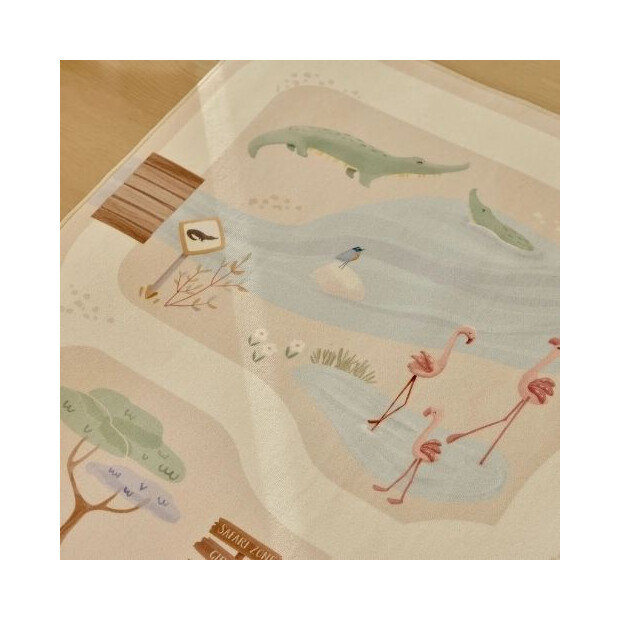Little Dutch Teppich Autospielmatte  - Safari Friends beige