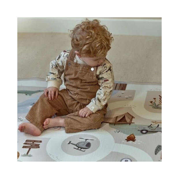 Little Dutch Teppich Autospielmatte  - Safari Friends beige