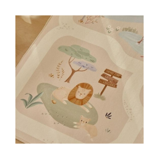 Little Dutch Teppich Autospielmatte  - Safari Friends beige