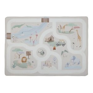 Little Dutch Teppich Autospielmatte  - Safari Friends beige