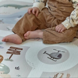 Little Dutch Teppich Autospielmatte  - Safari Friends beige