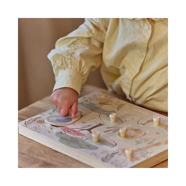 Little Dutch Holz Sound Puzzle - Safari Friends grün