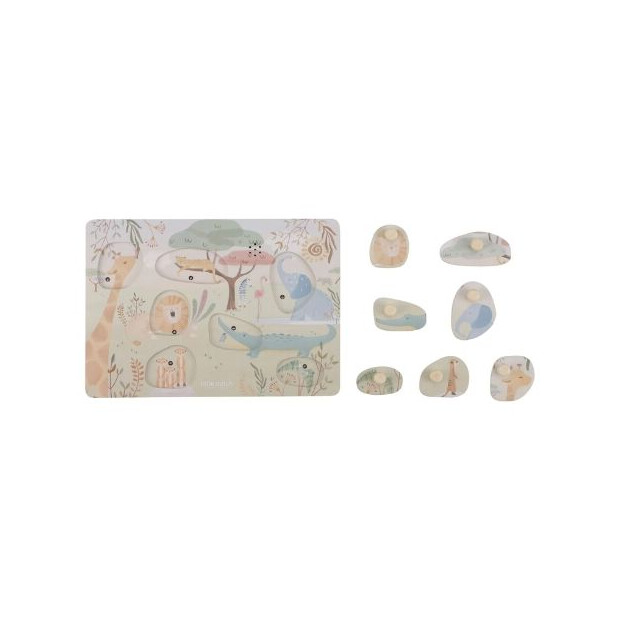 Little Dutch Holz Sound Puzzle - Safari Friends grün